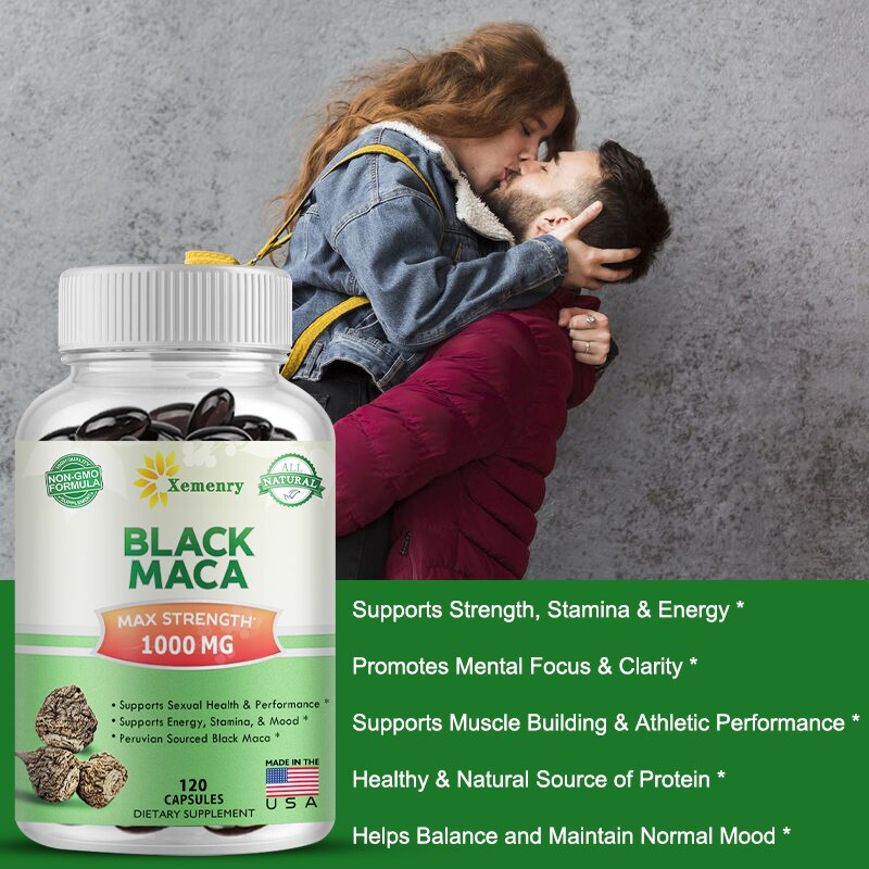 Maca Root Extract Capsules Strength&Mood Supplements,Natural Pills To Support Health,Male Enhancement Capsules Adult Healthcare