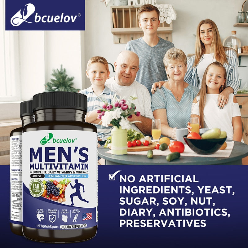Men's Multivitamins - Stamina Booster Supplements for Men - Support Strength Muscle Energy Gain Pills Supplements Antioxidant