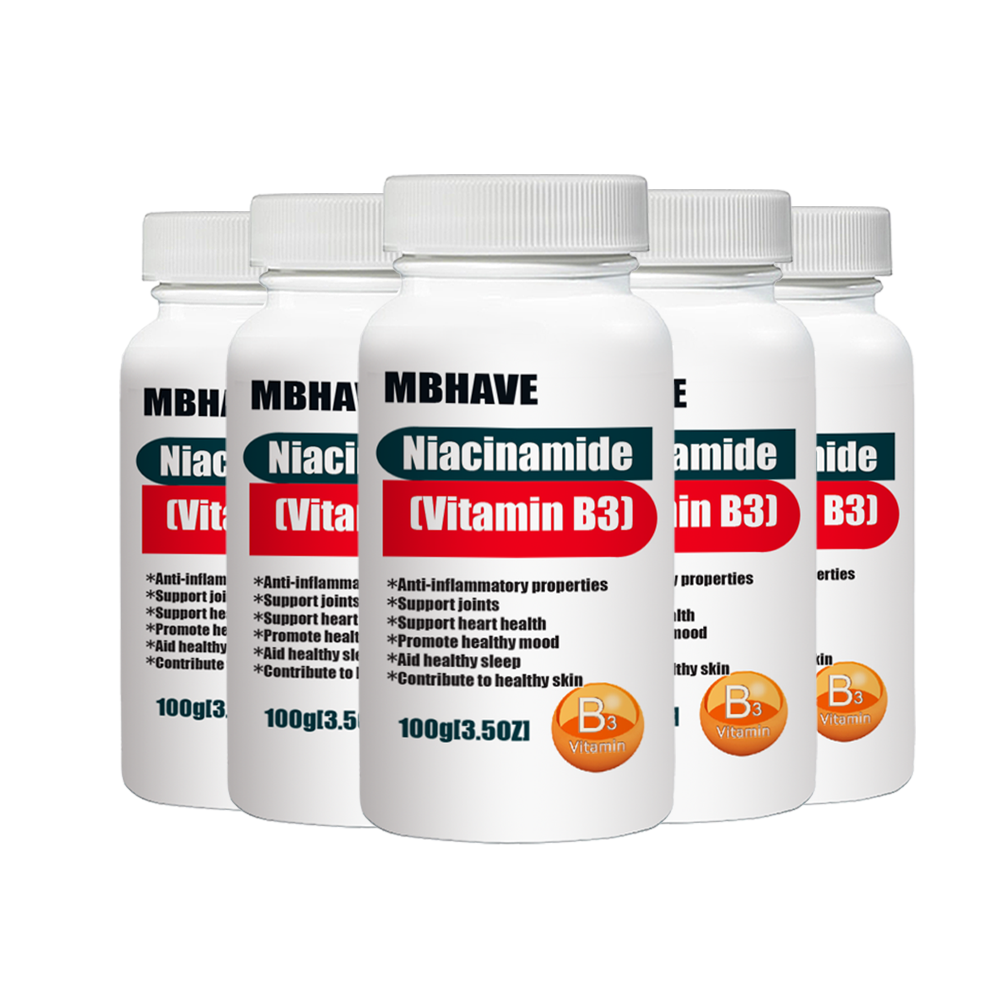 Free Shipping Niacinamide (Vitamin B3) 100g Support joints Support heart health Promote healthy mood Aid healthy sleep