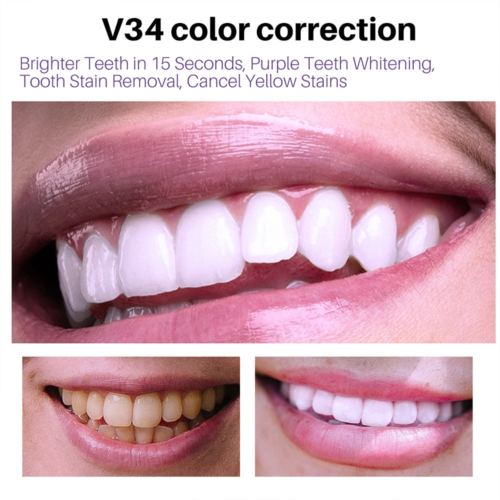 1pc V34 Series Tooth Cleaning Mousse Tooth Whitening Toothpaste Clean Teeth Fresh Breath Toothpaste White Teeth Cleaning Product