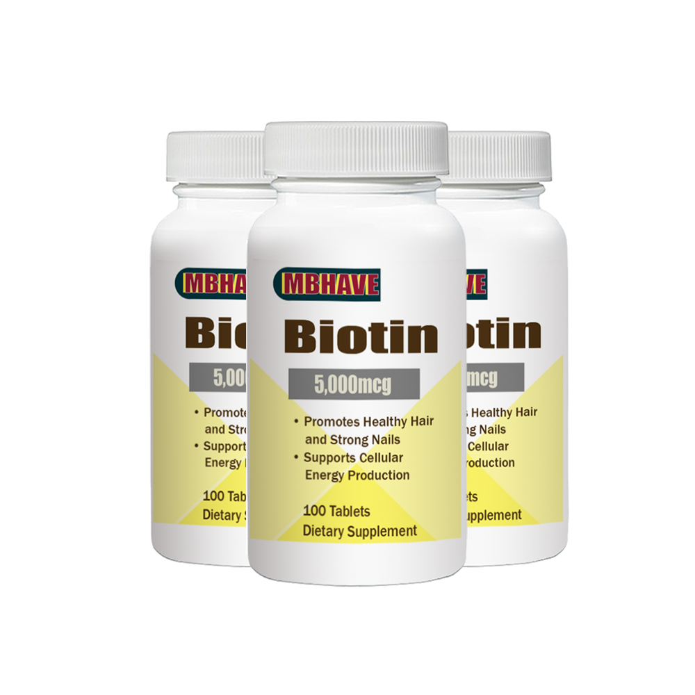 Free Shipping MBHAVE BIOTIN Promotes Healthy Hair and Strong Nails Supports Cellular Energy Production