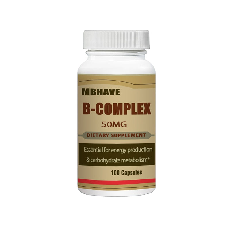 Vitamin B Complex 500Mg 100Capsule High Strength All 9 B Vitamins B12 B complex