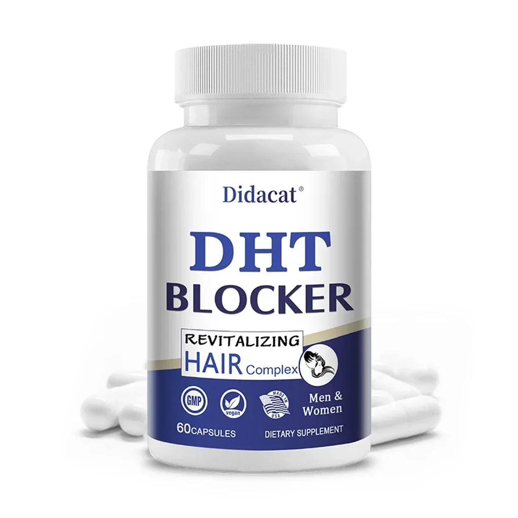 Saw Palmetto Biotin Capsules DHT Blocker - for Hair, Nails and Skin Health, Hair Growth Supplement Non-GMO