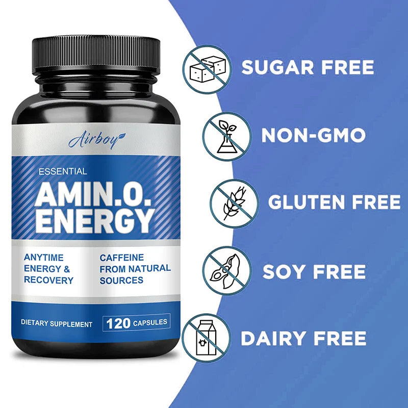 Amino Acid Capsules- Helps Increase Strength, Endurance, Protein Synthesis, Build Muscle Mass, Abs, Energy
