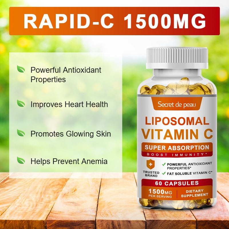 SDP Organic Vitamin C Capsules Supplements Antioxidant Support Lightening Spots Pigmentation Skin cracking&Mouth ulcer solver