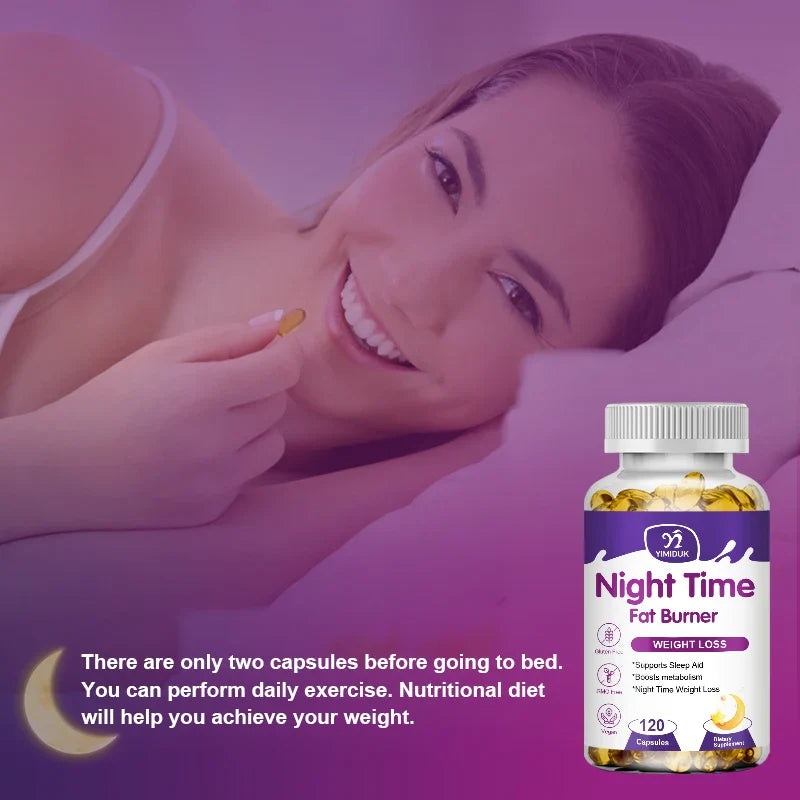 Night Time Slimming Fat Burning Capsule Weight Loss Support Appetite Suppression Powerful Fat Burner Beauty Immune System Health