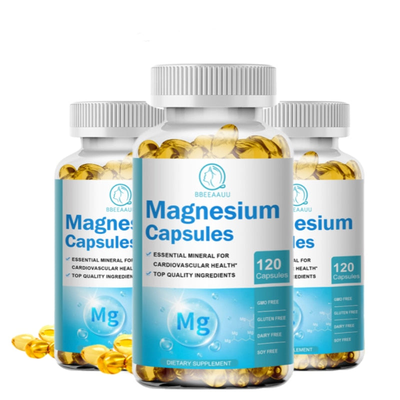 BBEEAAUU Chelated Magnesium Glycinate Capsules Promotes Muscle Heart and Bone Health Help Sleep Muscle Relaxation Anxiety Relief