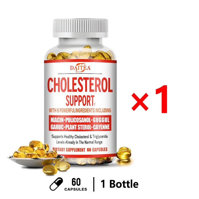 Daitea Healthy Cholesterol Supplement To Lower High Cholesterol, Support Fat Burning, Detoxification and Metabolism