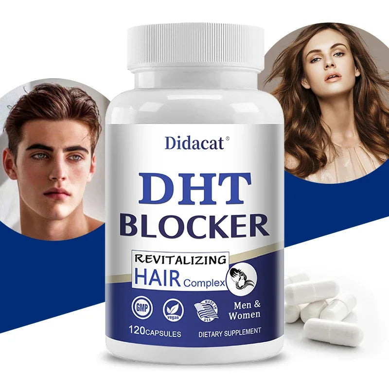 Saw Palmetto Biotin Capsules DHT Blocker - for Hair, Nails and Skin Health, Hair Growth Supplement Non-GMO