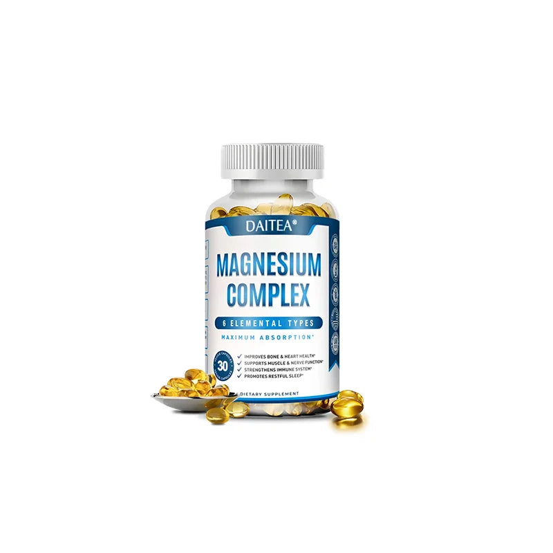 Magnesium Complex Capsules - Bone, Muscle & Heart Health Supplement, Sleep Support,Muscle Relaxation,Stress & Anxiety Relief