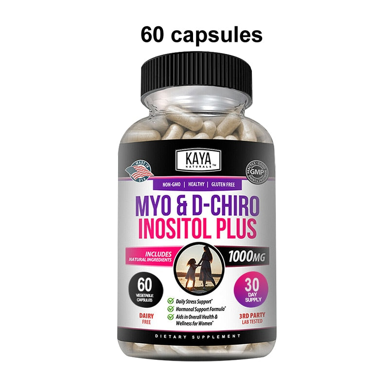 Premium Inositol Supplement Inositol and Folate and Vitamin D Hormone Balance & Healthy Ovarian Support for Women