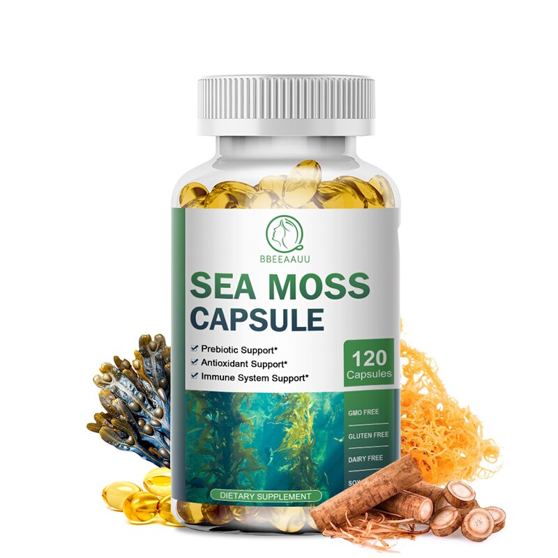 BEAU Sea Moss Capsule Iodine Supplement Support Thyroid Function Reduce Inflammation Protect Joints Boosts Digestion Healthy Gut