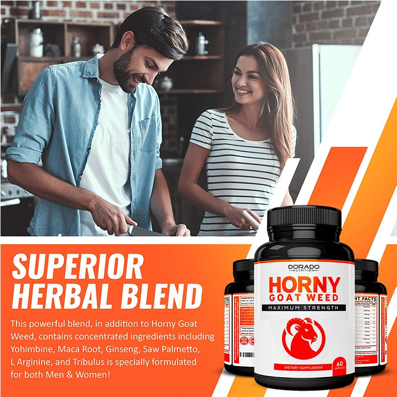 Horny Goat Grass Capsules - Male Performance Supplement to Increase Energy, Stamina, Motivation and Muscle Mass