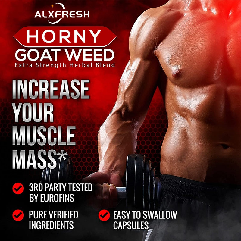 Alxfresh Epimedium Capsules - Healthy Endurance Energy Muscle Workout Supplement for Men Women Booster
