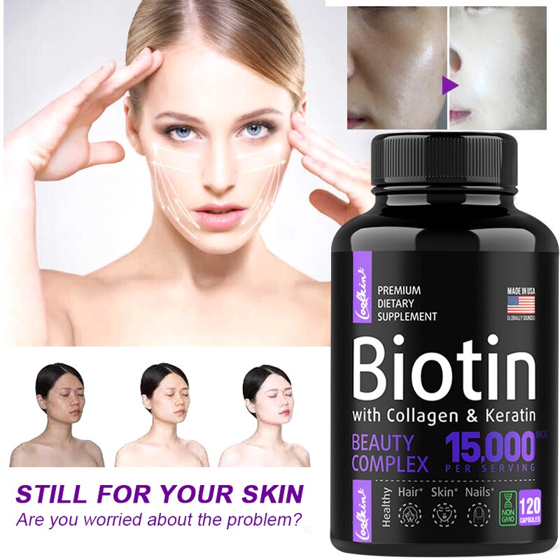 Hair Growth Supplements, Keratin Supplements with Collagen, Biotin - Hair, Skin & Nails Vitamins - Joint & Gut Health