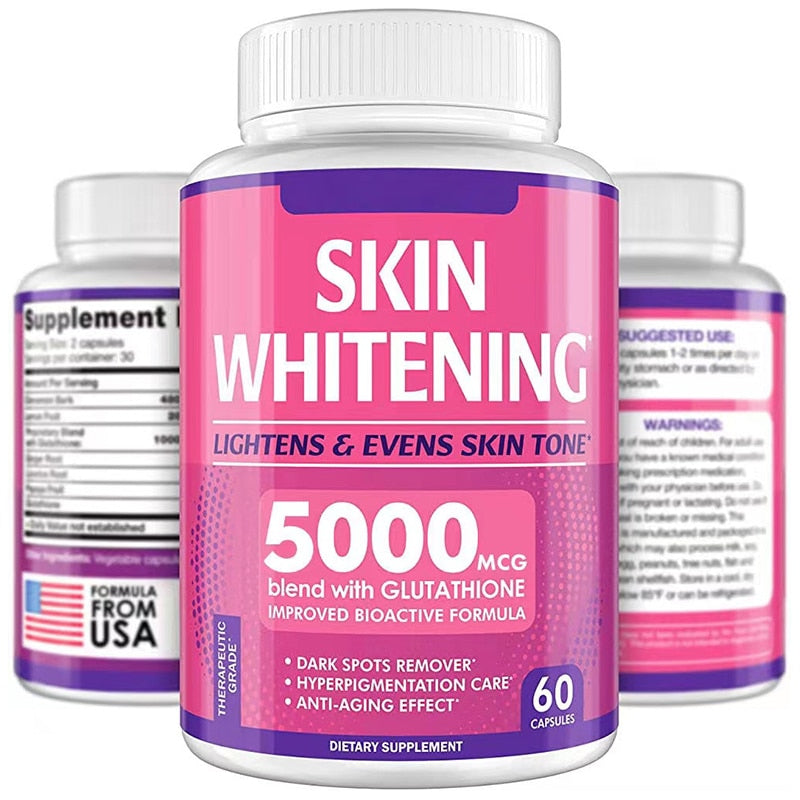 Natural Whitening Effect On Skin, Collagen, Glutathion, Vitamin C, Face, Melanin And Anti-continuity.