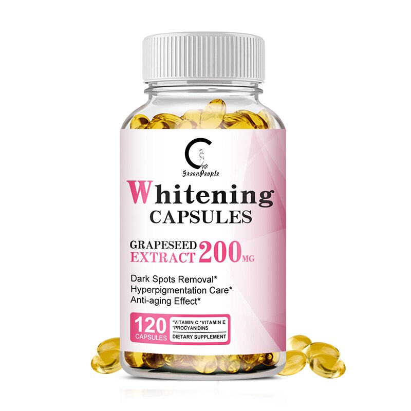 GPGP Greenpeople Grape Seed Whitening Capsules Dark Spots Remover Brighten Skin Antioxidant Dietary Supplements Easy To Absorb