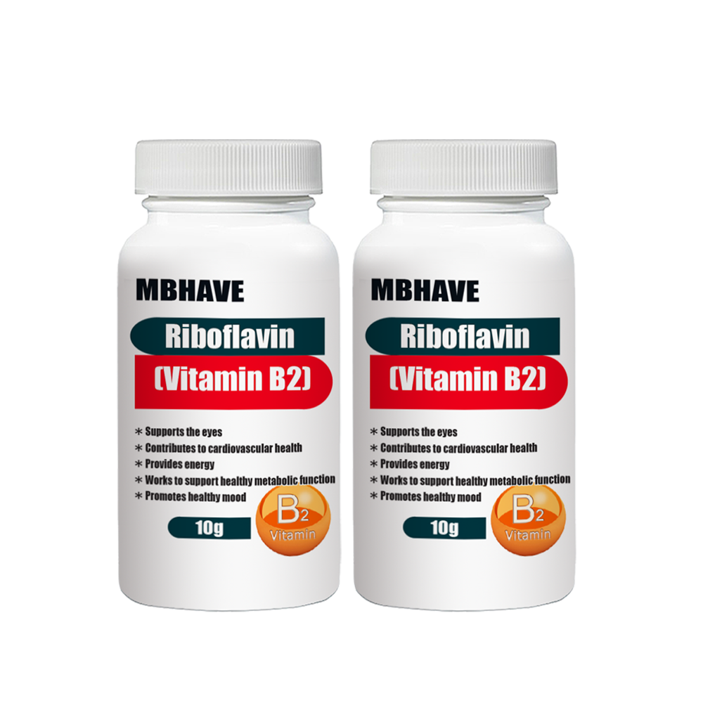 Free Shipping Riboflavin (Vitamin B2) 10g Supports the eyes Provides energy Works to support healthy metabolic function