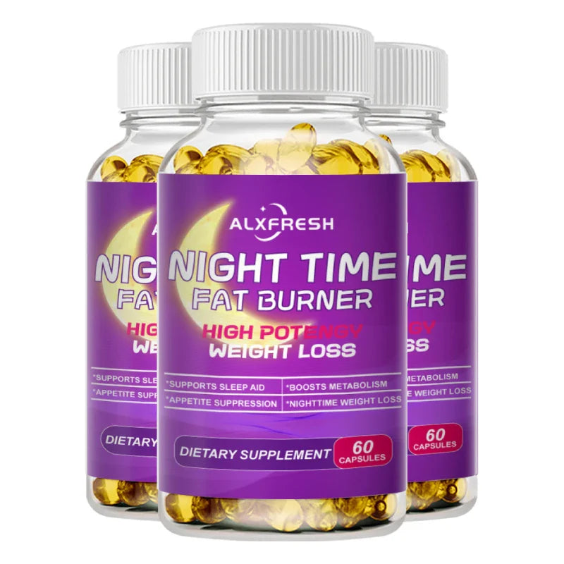 Nighttime Fat Burner Supplement for Improve Sleep Quality and Control Weight Gain Metabolism and Thermogenesis Relieve Pressure