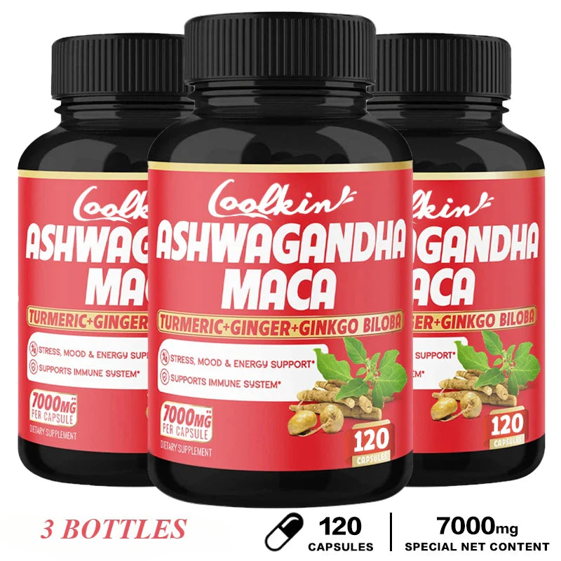 Ashwagandha and Maca Supplements - Supports Natural Health, Energy, Performance and Mood Supplements, Enhances Blood Flow