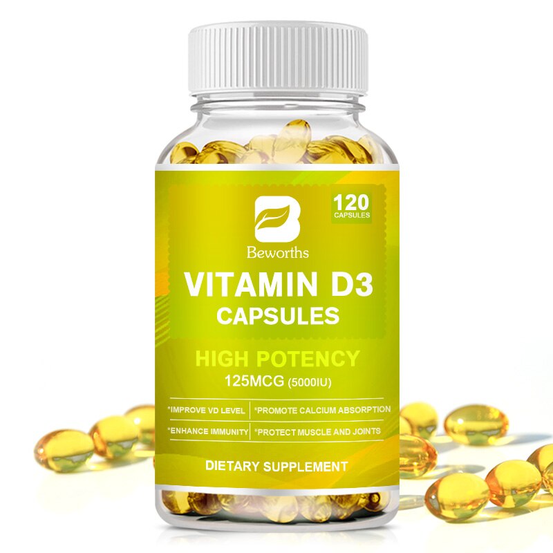 BW Vitamin D3 Capsules Strengthens Bones, Teeth, Heart and Nerves, Enhances Immune System Function Supplement For Women & Men