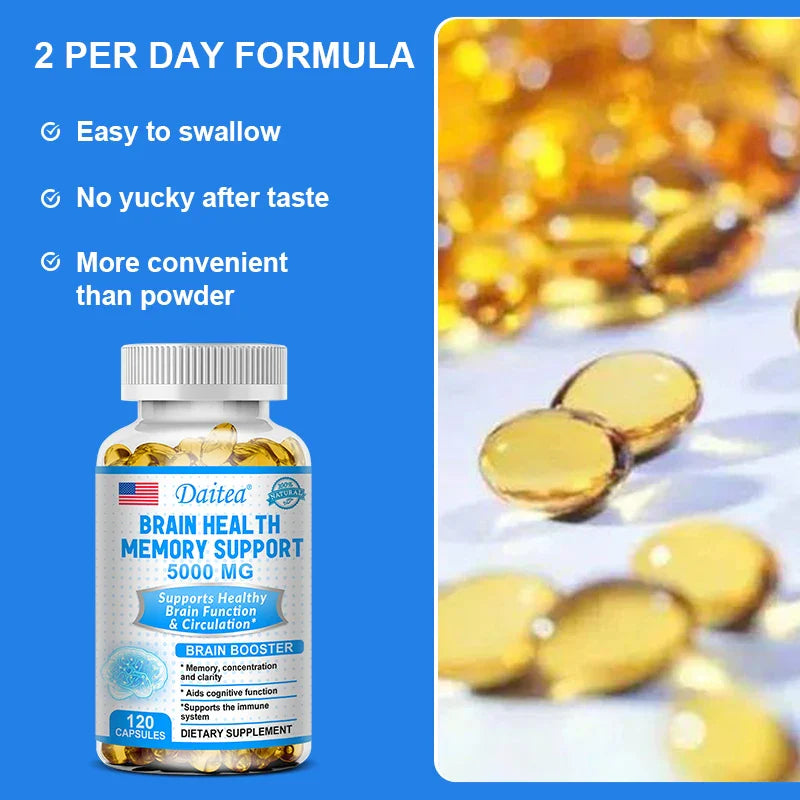 Brain Health Memory Support 5000 Mg, Function & Circulation, Brain Booster "Memory, Focus & Clarity Supports Cognitive Function