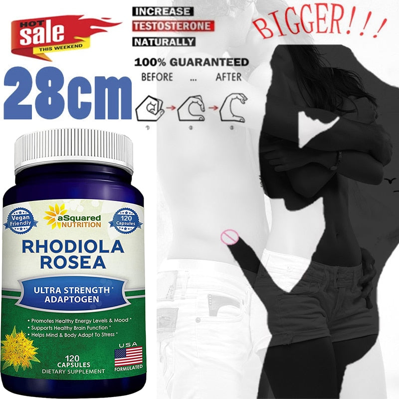 Rhodiola Supplement 1000 Mg - 120 Vegetarian Capsules - Maximum Strength Boost Pure Energy, Brain Function & Stress Relief