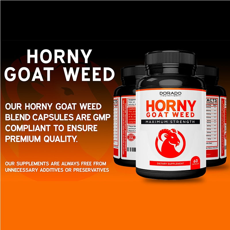 Horny Goat Grass Capsules - Male Performance Supplement to Increase Energy, Stamina, Motivation and Muscle Mass