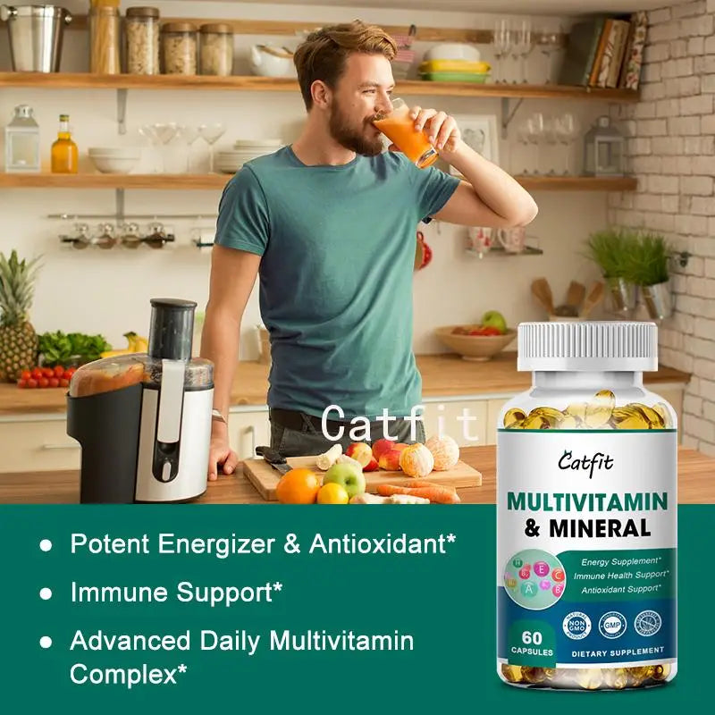 Catfit MultiVitamin & Minerals Capsule Anti-alopecia Skin Repair liver Health & Energy Care Improve anemia Health supplements