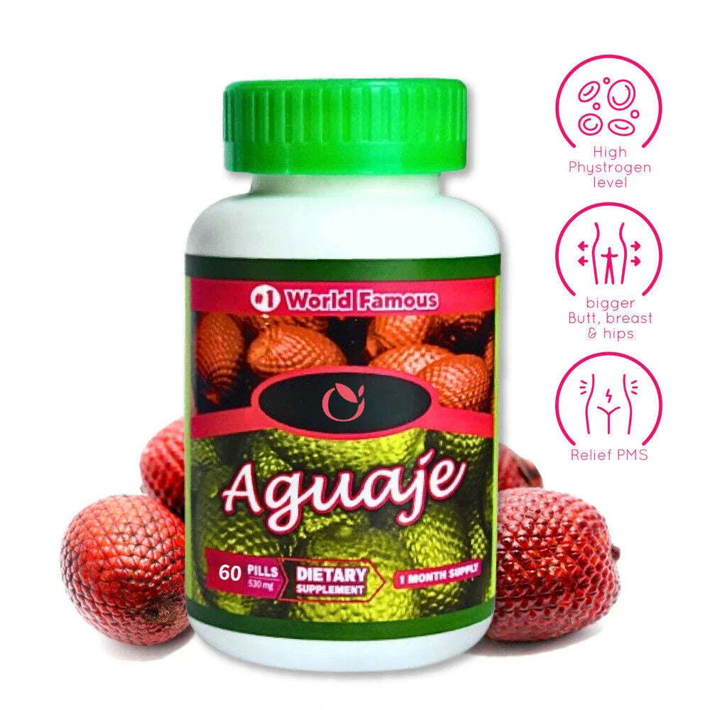 Aguaje Pills By Curvy Fruit – Enhance Butt, Breast & Hips Naturally – 1 Month
