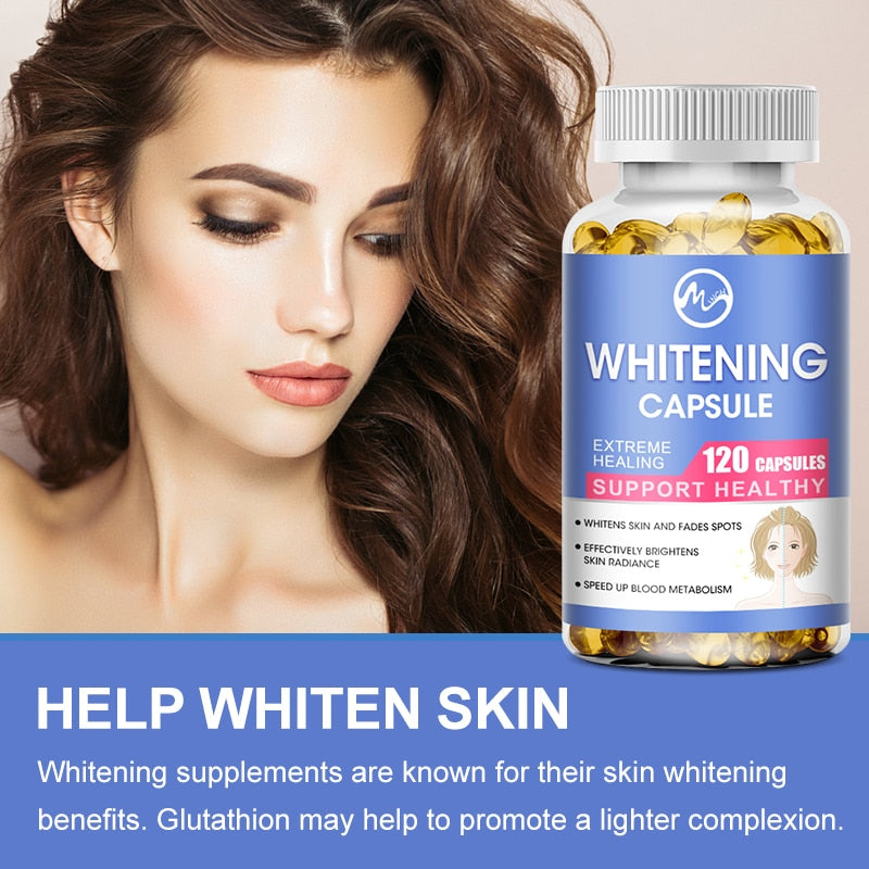 Minch Whitening Capsules Glutathione Softgels Effective Skin Lighten Supplement Dark Spots Melasma Acne Scar Remover Antioxidant