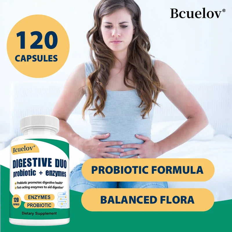 Digestive Enzyme Probiotic Capsules, Supports Gut Health, Immunity and Relieve Bloating, Promote Nutrition Digestion Supplement