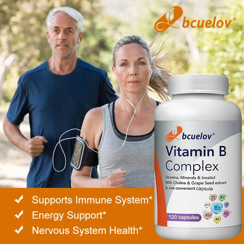 Vitamin B Complex Capsules - Helps with Healthy Energy Metabolism, Boosts Immunity, and Supports A Healthy Nervous System