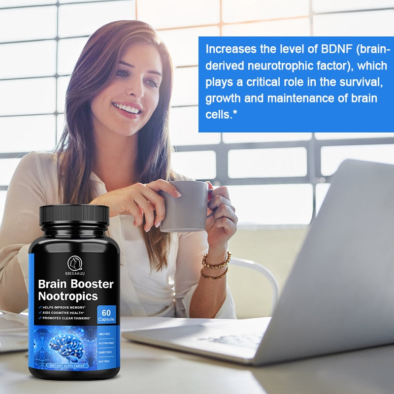 Lukaree 100mg Phosphatidylserine Capsule Brain Booster Nootropics Improve Memory and Focus Smarter Brain Health Supplement