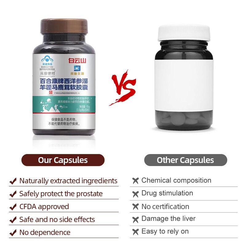 Prostate Treatment Capsule Antler Powder Capsules Prostatitis Medicine Cure Prostate Enlarged Supplement CFDA Approved 500Mg/Pc