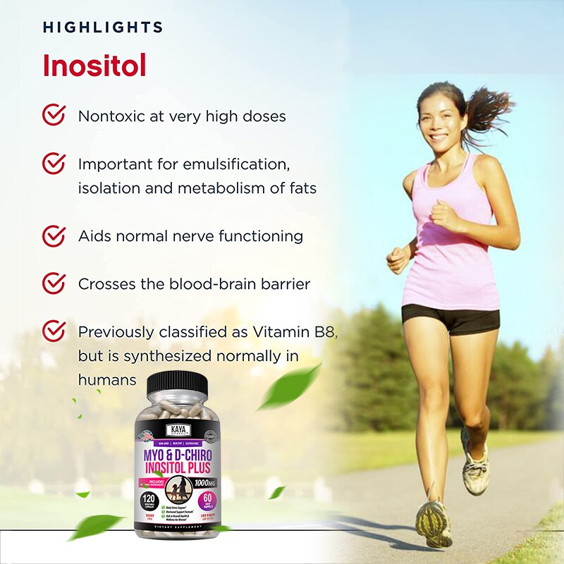 Premium Inositol Supplement Inositol and Folate and Vitamin D Hormone Balance & Healthy Ovarian Support for Women
