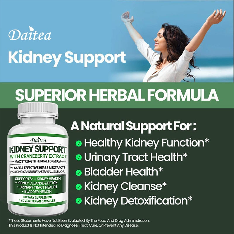 Kidney Support Supplement Helps Kidney Cleanse & Detoxify, Optimize Kidney Function, Relieve Adrenal Fatigue & Inflammation