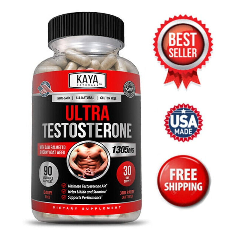 Natural Energy Stamina Supplement Testosterone Booster for Men Promote Fat Loss, Muscle Growth, Improve Performance