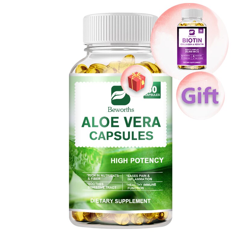 BW Aloe Vera Supplement Fat Burning Digestion Health Support Regulating Blood Sugar for Women&Man Health Multivitamin Capsule
