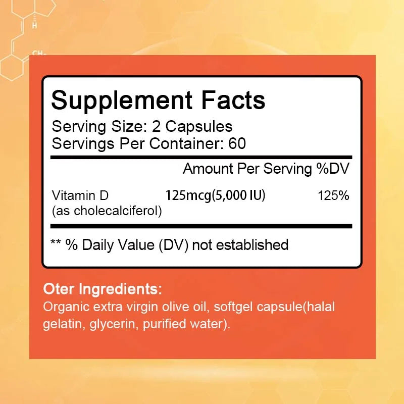 BBEEAAUU Calcium Absorption Vitamin D Capsule Bone Health Supplement Immune Teeth and Joints Health Regulating Physical Health