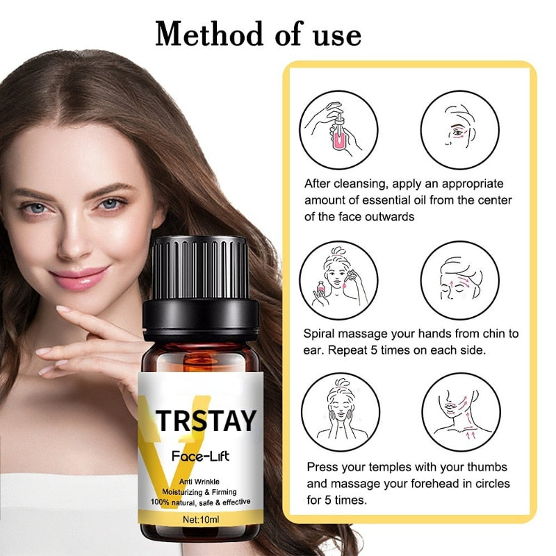 Anti Wrinkle Essence Instant Slimming Face Oil V Face Essential Oils Lifting Firming Thin Nourish Powerful Facial Skin Care