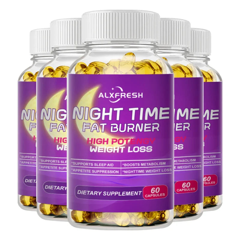 Nighttime Fat Burner Supplement for Improve Sleep Quality and Control Weight Gain Metabolism and Thermogenesis Relieve Pressure
