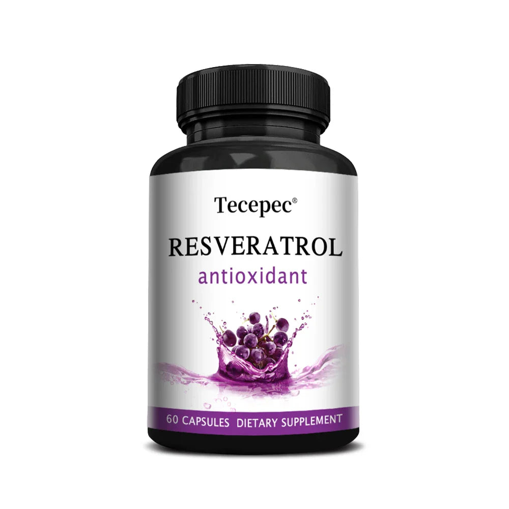 Tecepec RESVERATROL Antioxidant - Supports Healthy Immunity, Brain, Digestion and Cardiovascular Function, Promotes Smooth Skin