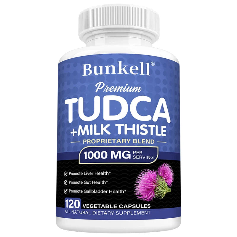 TUDCA + Milk Thistle Supplement - Bile Salts Liver Support, Gallbladder Health, Gut Health, Liver Cleanse Detox & Repair Formula