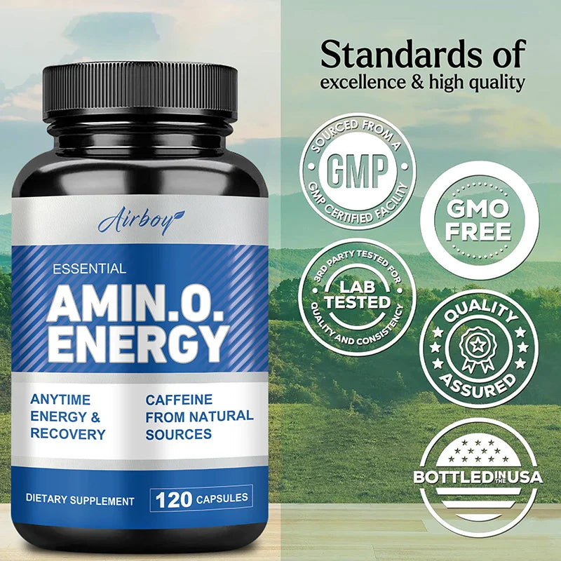 Amino Acid Capsules- Helps Increase Strength, Endurance, Protein Synthesis, Build Muscle Mass, Abs, Energy
