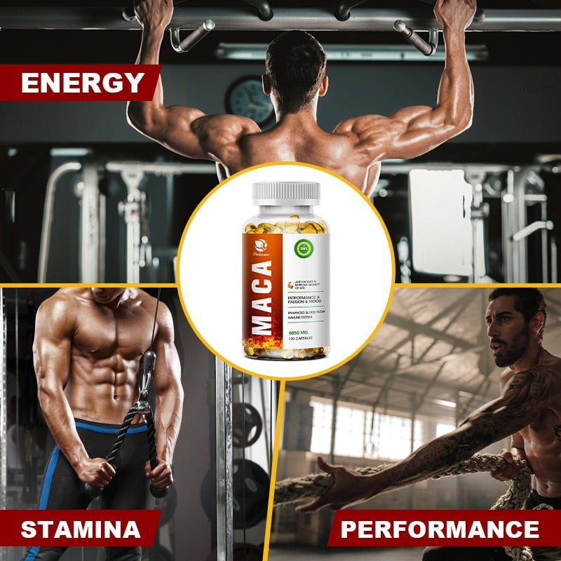 Lukaree Maca and Ashwagandha Root Extract Capsule Health Kidney Endurance Support Enhances Immunity Energy Supplement for Man
