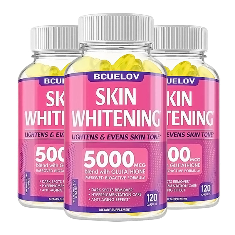 Bcuelov Whitening Supplement Black Spot Acne Print Vegan Skin Bleaching Capsule Anti-aging Anti-oxidation Brighten Skin Tone