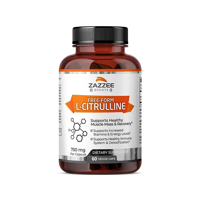 Supplement with L-Citrulline - Healthy Muscle Building, Energy, Strength, Immune System Support -120 Capsules Dietary Supplement