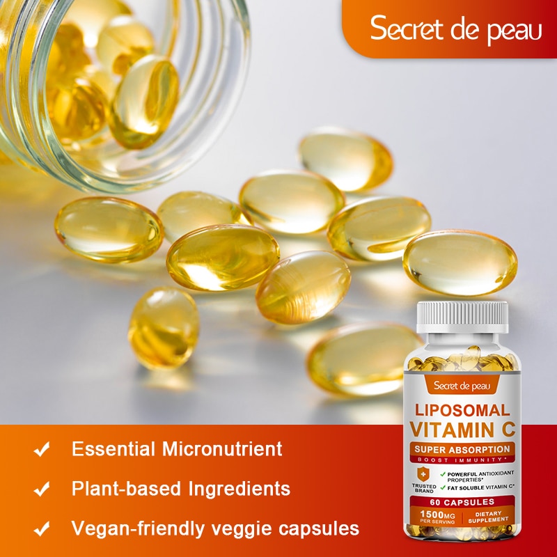 SDP Organic Vitamin C Capsules Supplements Antioxidant Support Lightening Spots Pigmentation Skin cracking&Mouth ulcer solver