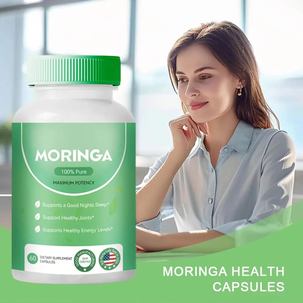 60 Capsules Moringa Leaf Capsules Purify Blood Improve Skin Problems And Enhance Overall Health Dietary Supplement